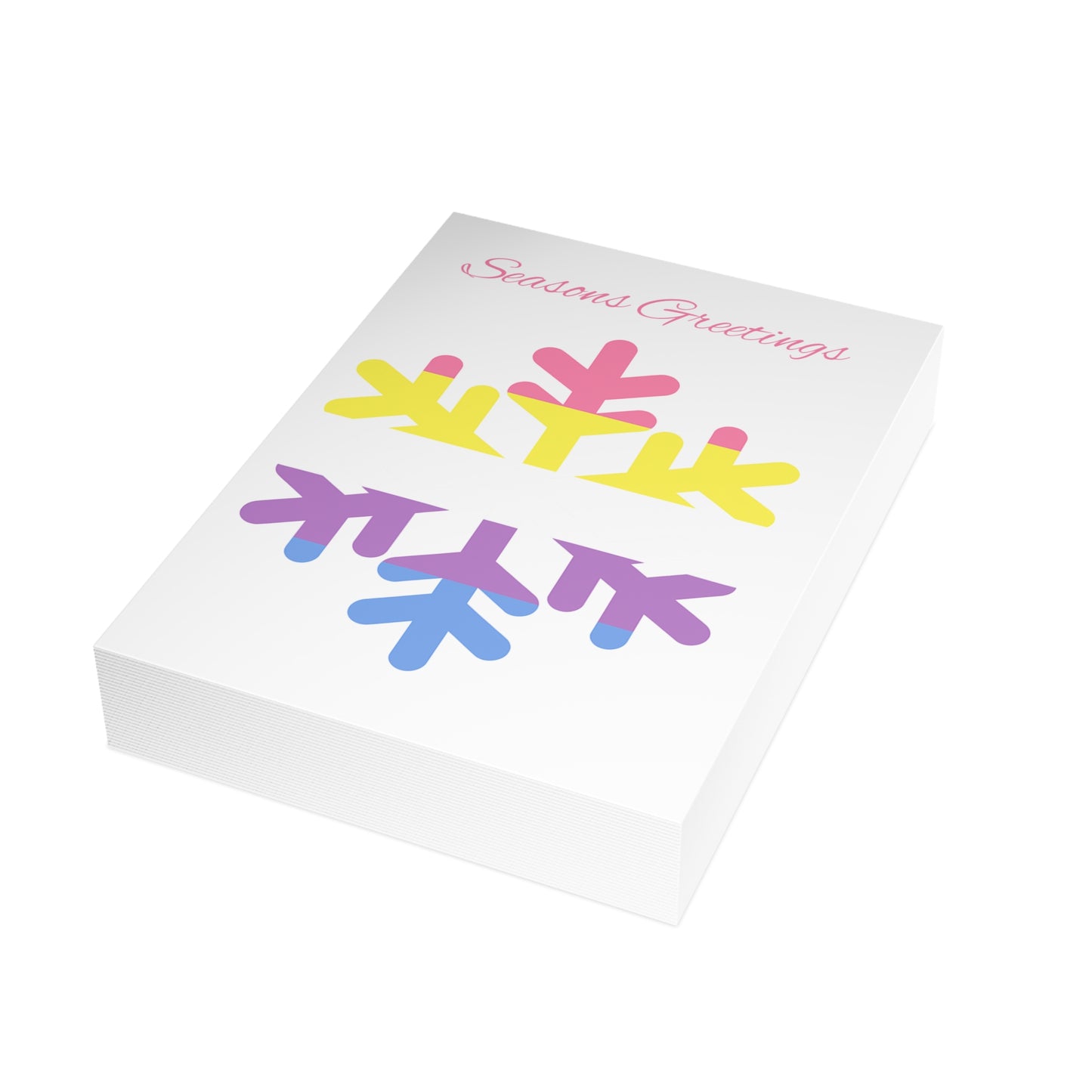 Bigender Pride Flag Snowflake Greeting Cards