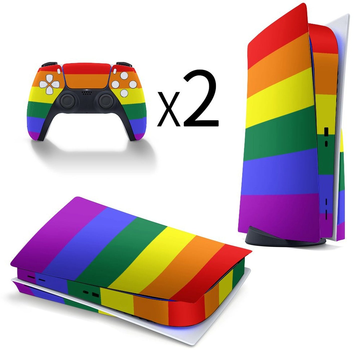 Rainbow Pride Flag PS5 Game Console Sticker (Optical Drive Version)