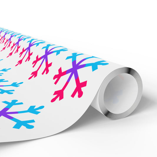 Androgyne Pride Flag Snowflake Wrapping Paper - Multiple Sizes/Finishes