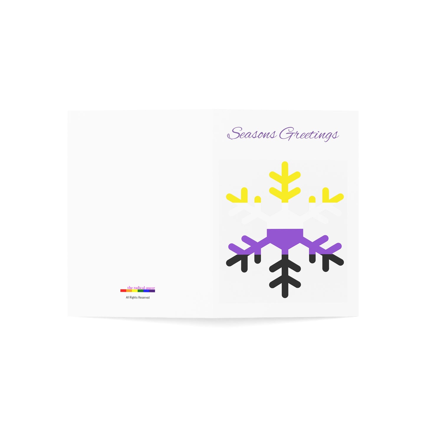 Non-Binary Pride Flag Snowflake Greeting Cards