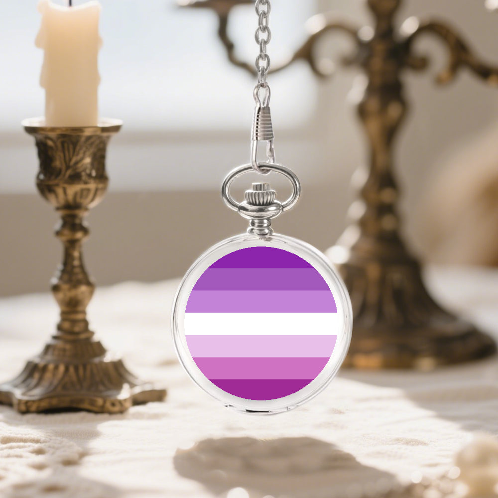 Femme Pride Flag Round Pocket Watch