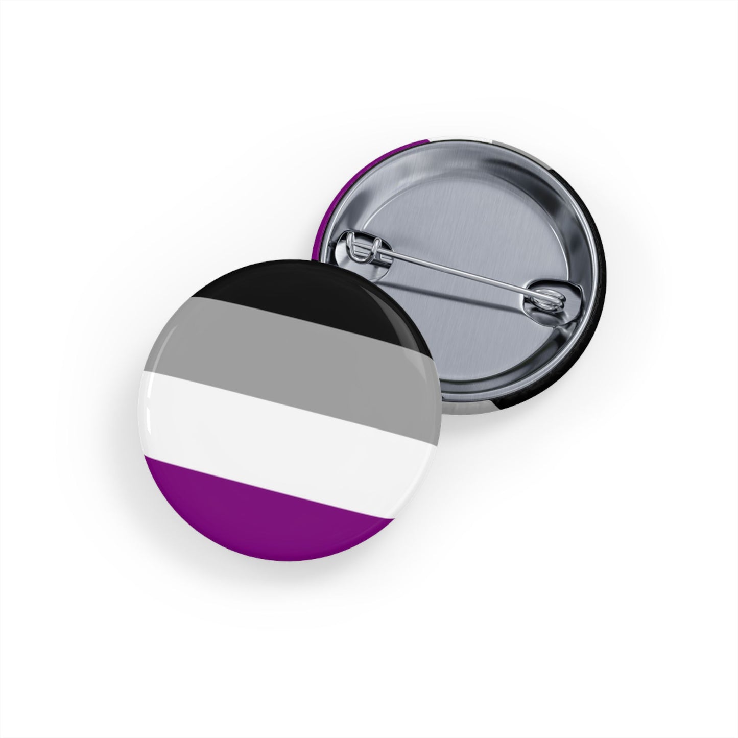 Asexual Pride Flag Round Pins - Multiple Sizes