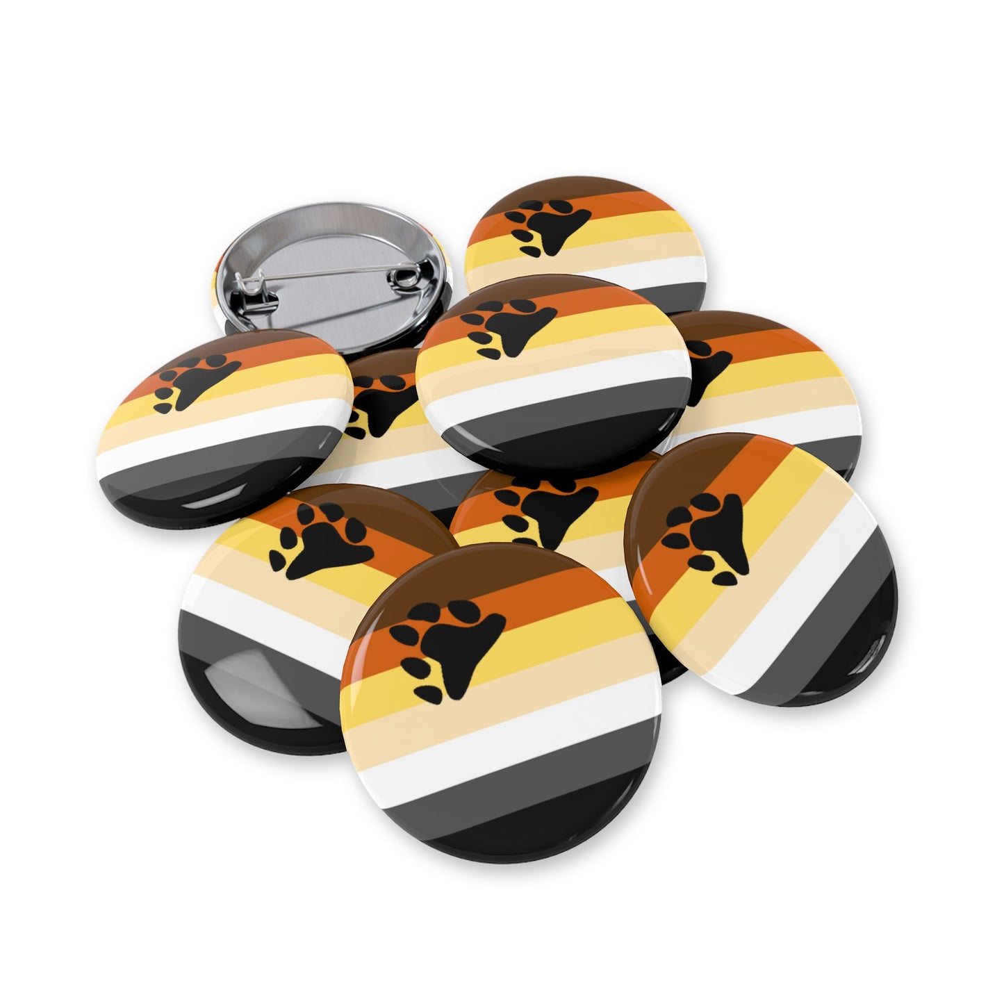 Bear Pride Flag Round Pins - Multiple Sizes