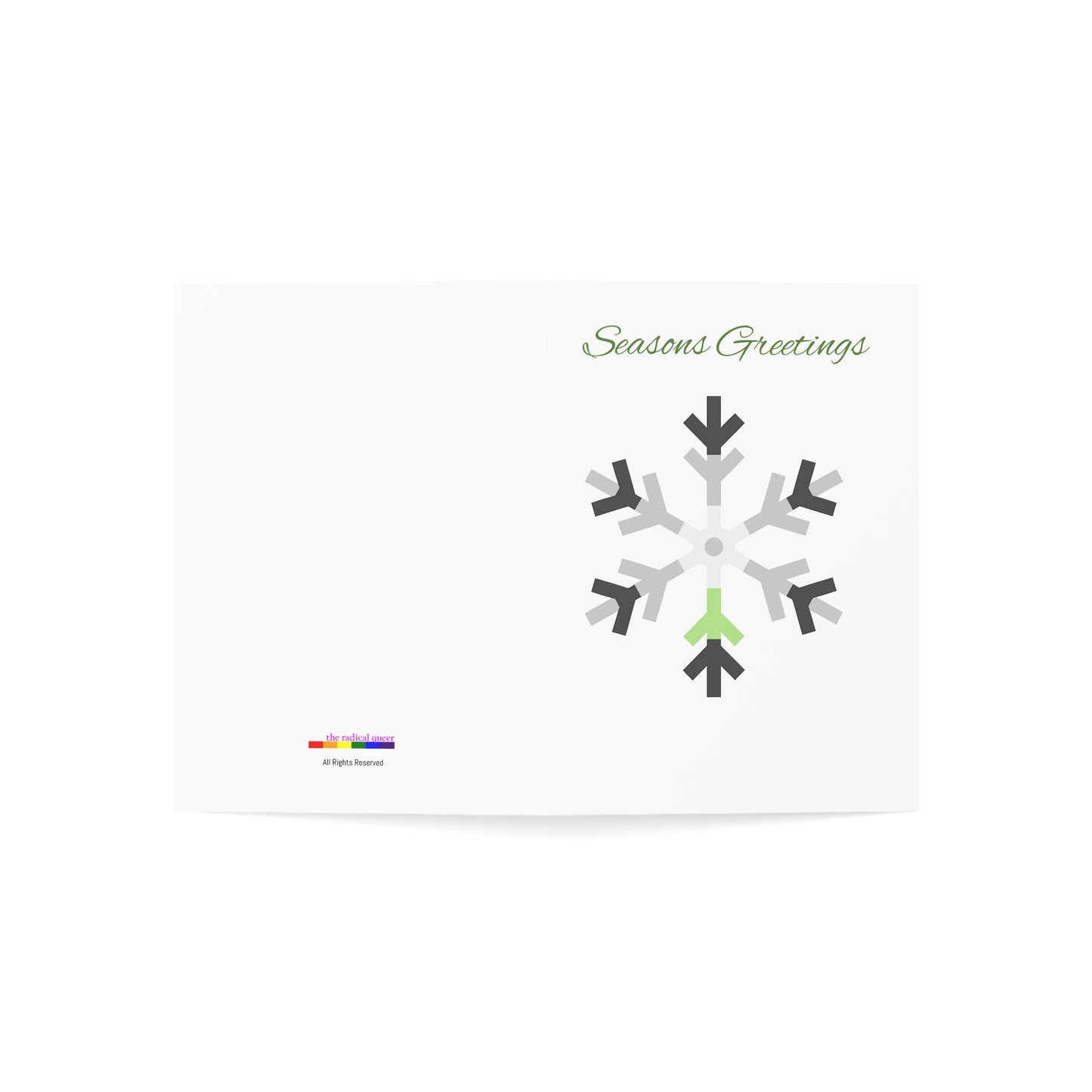 Agender Pride Flag Snowflake Greeting Cards