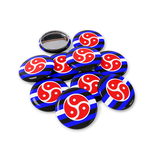 BDSM Fetish Pride Flag Round Pins - Multiple Sizes