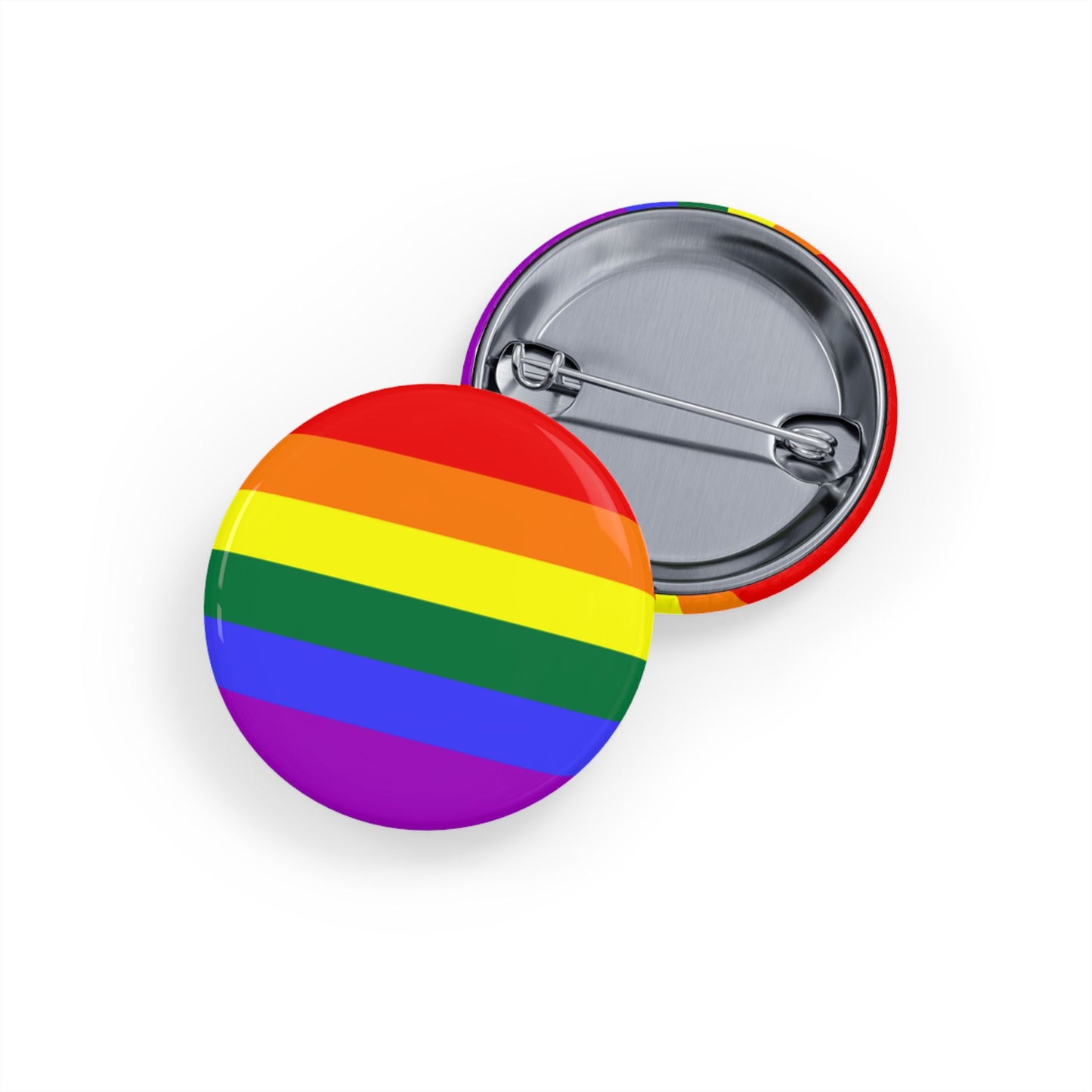 Rainbow Pride Flag Round Pins - Multiple Sizes