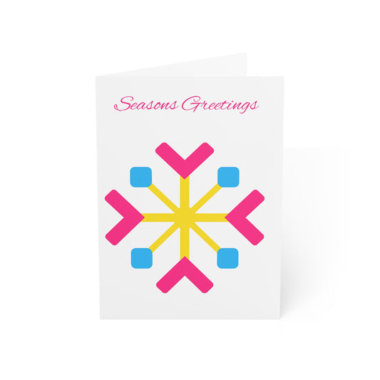 Pansexual Pride Flag Snowflake Greeting Cards
