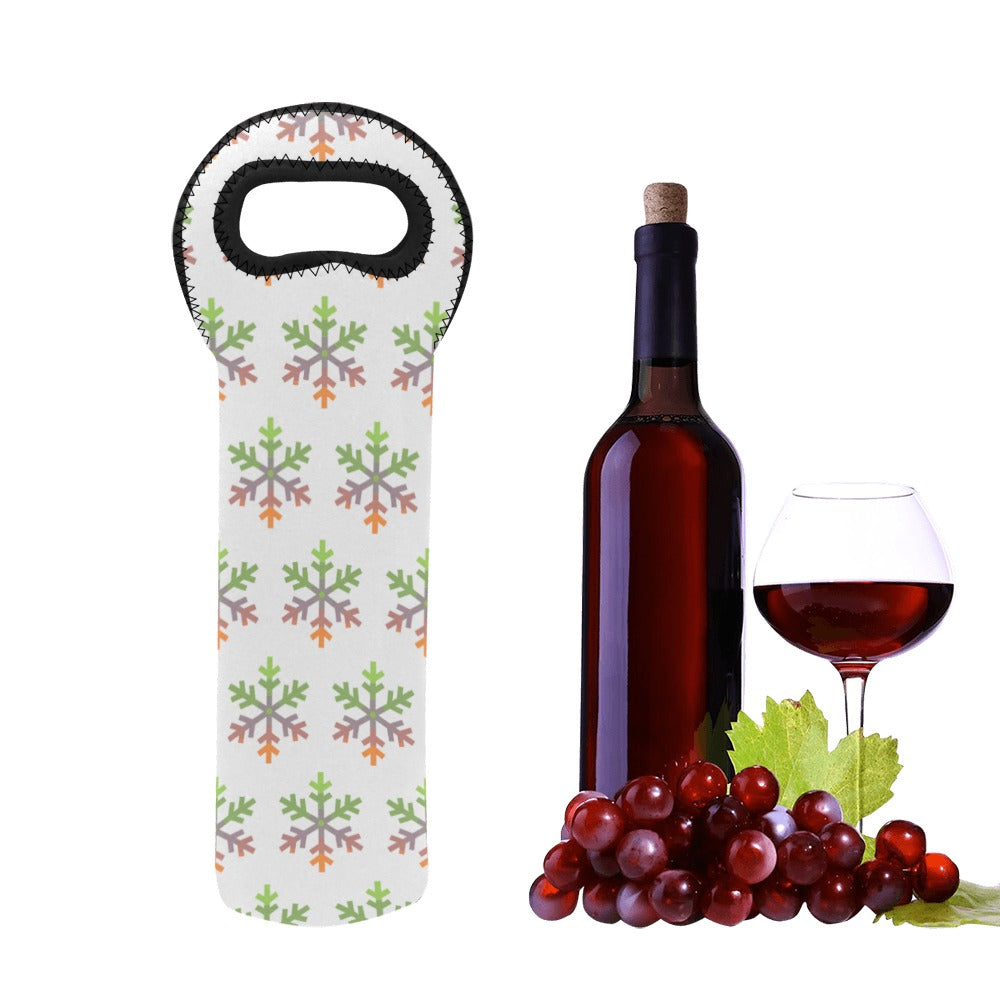 Aliagender Pride Flag Snowflake Neoprene Wine Bag