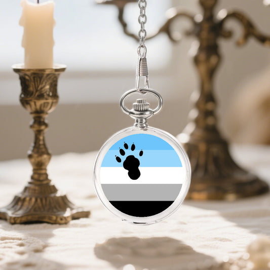 Otter Pride Flag Round Pocket Watch