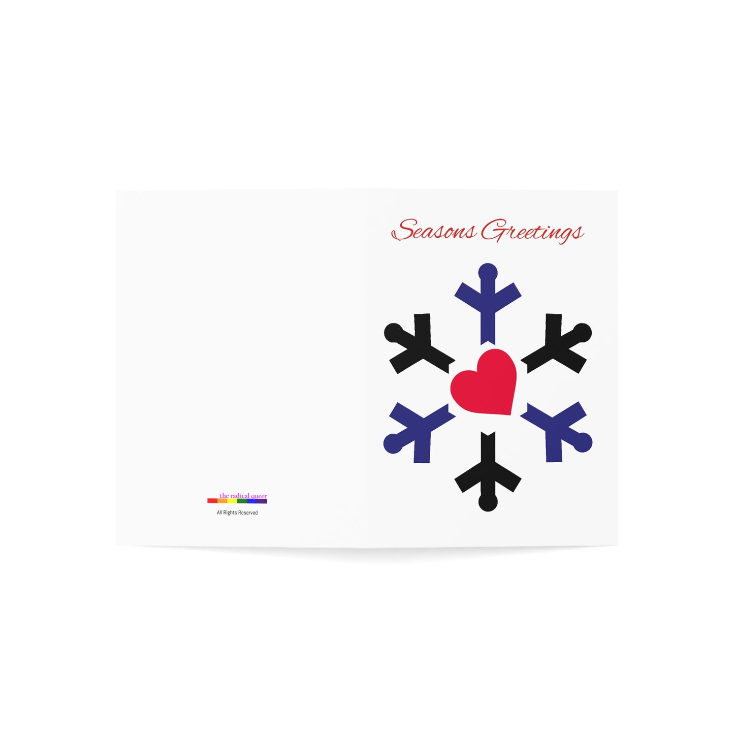 Leather Pride Flag Snowflake Greeting Cards