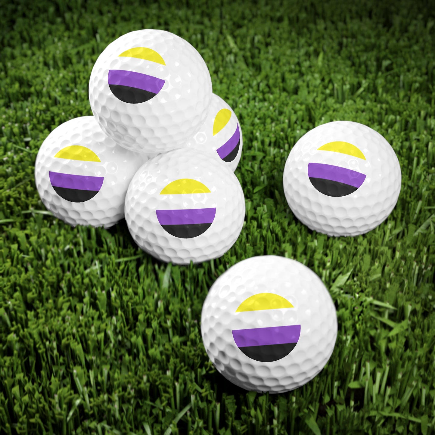Non-Binary Pride Flag Golf Balls, 6 pcs