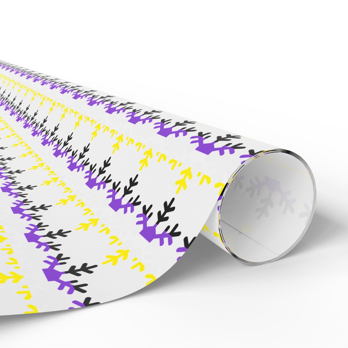Non-Binary Pride Flag Snowflake Wrapping Paper - Multiple Sizes/Finishes