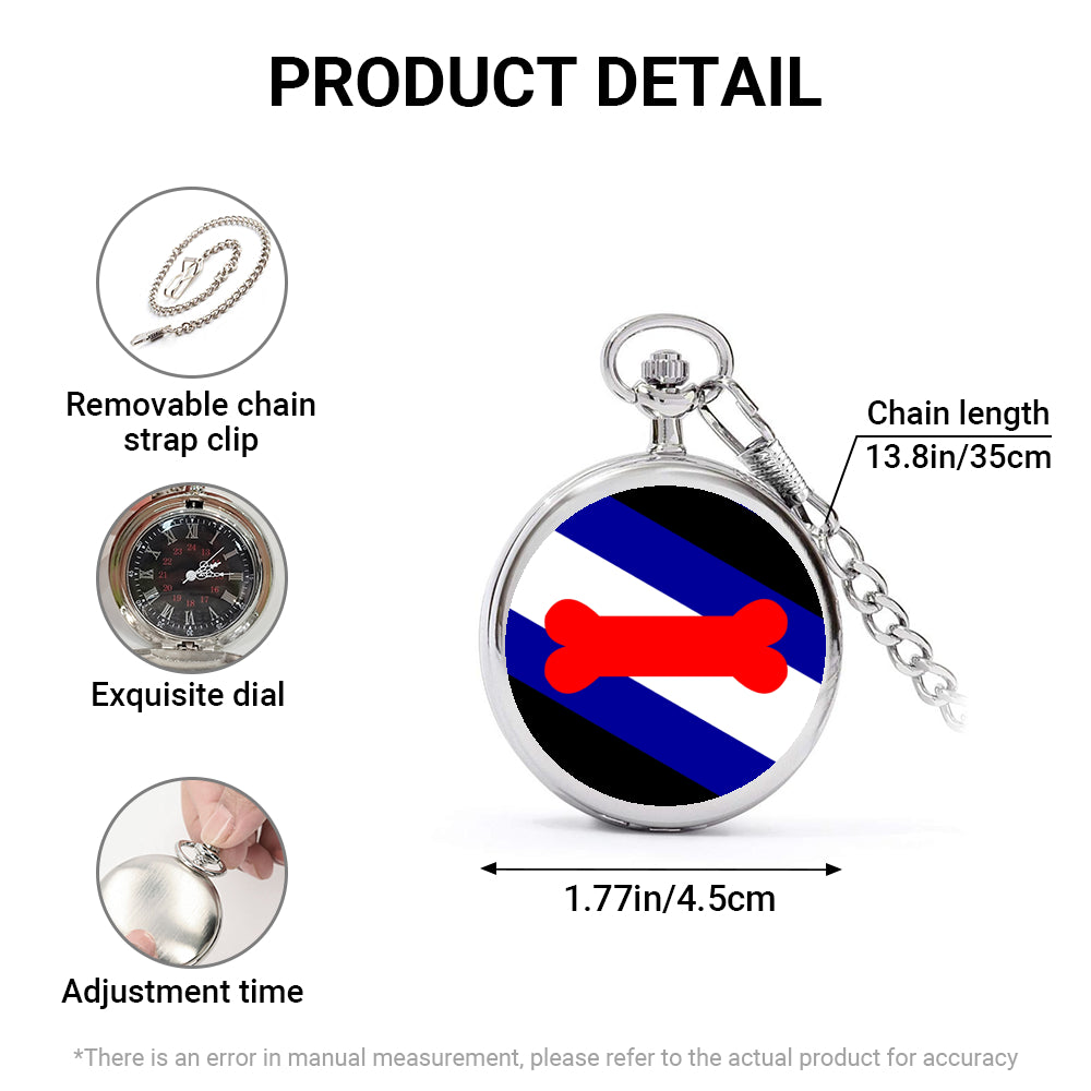 Pup Play Fetish Pride Flag Round Pocket Watch