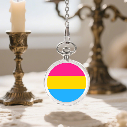 Pansexual Pride Flag Round Pocket Watch