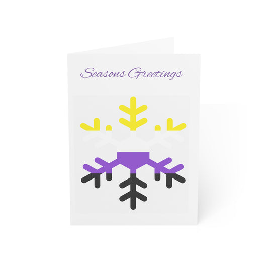 Non-Binary Pride Flag Snowflake Greeting Cards
