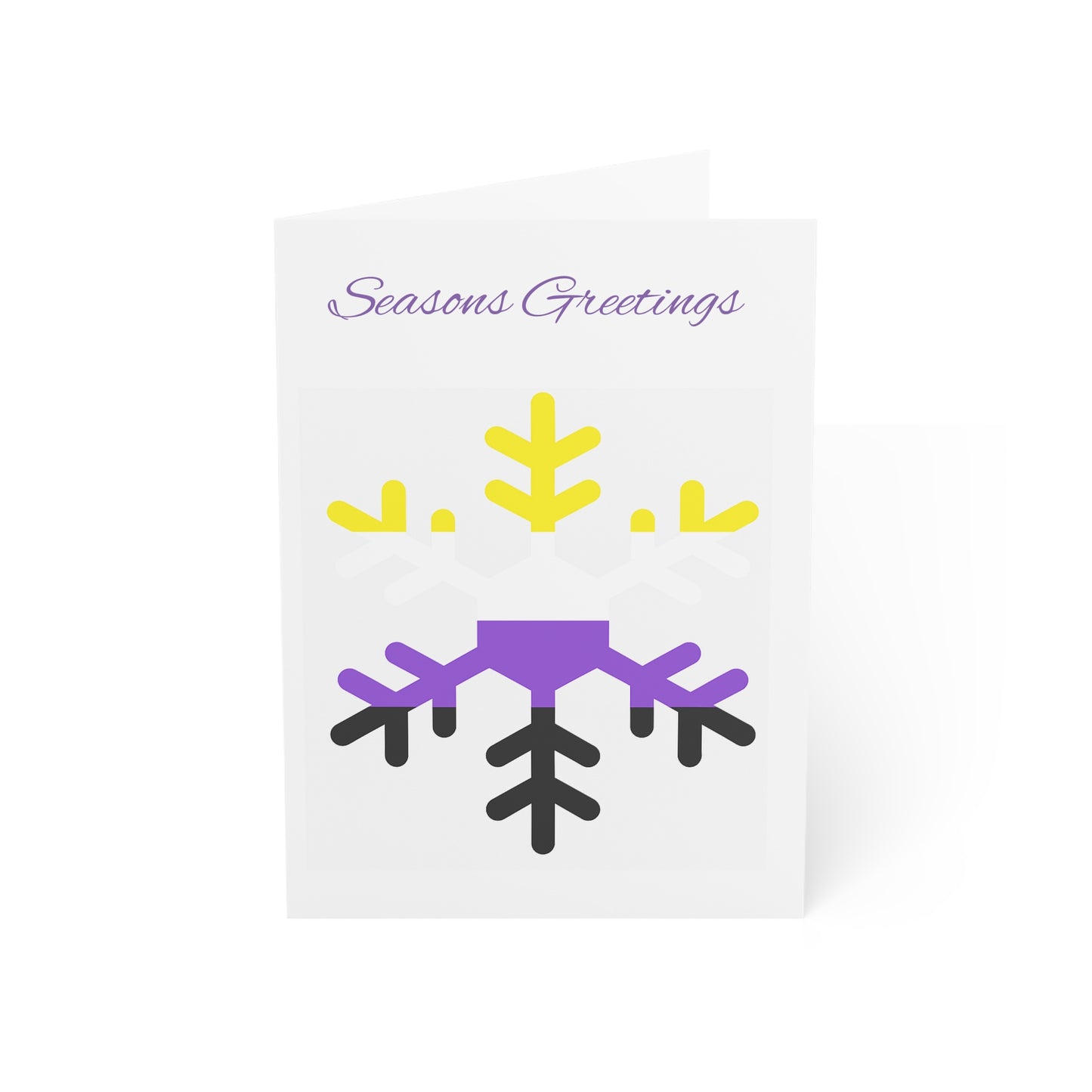 Non-Binary Pride Flag Snowflake Greeting Cards