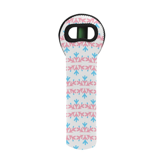 Transgender Pride Flag Snowflake Neoprene Wine Bag