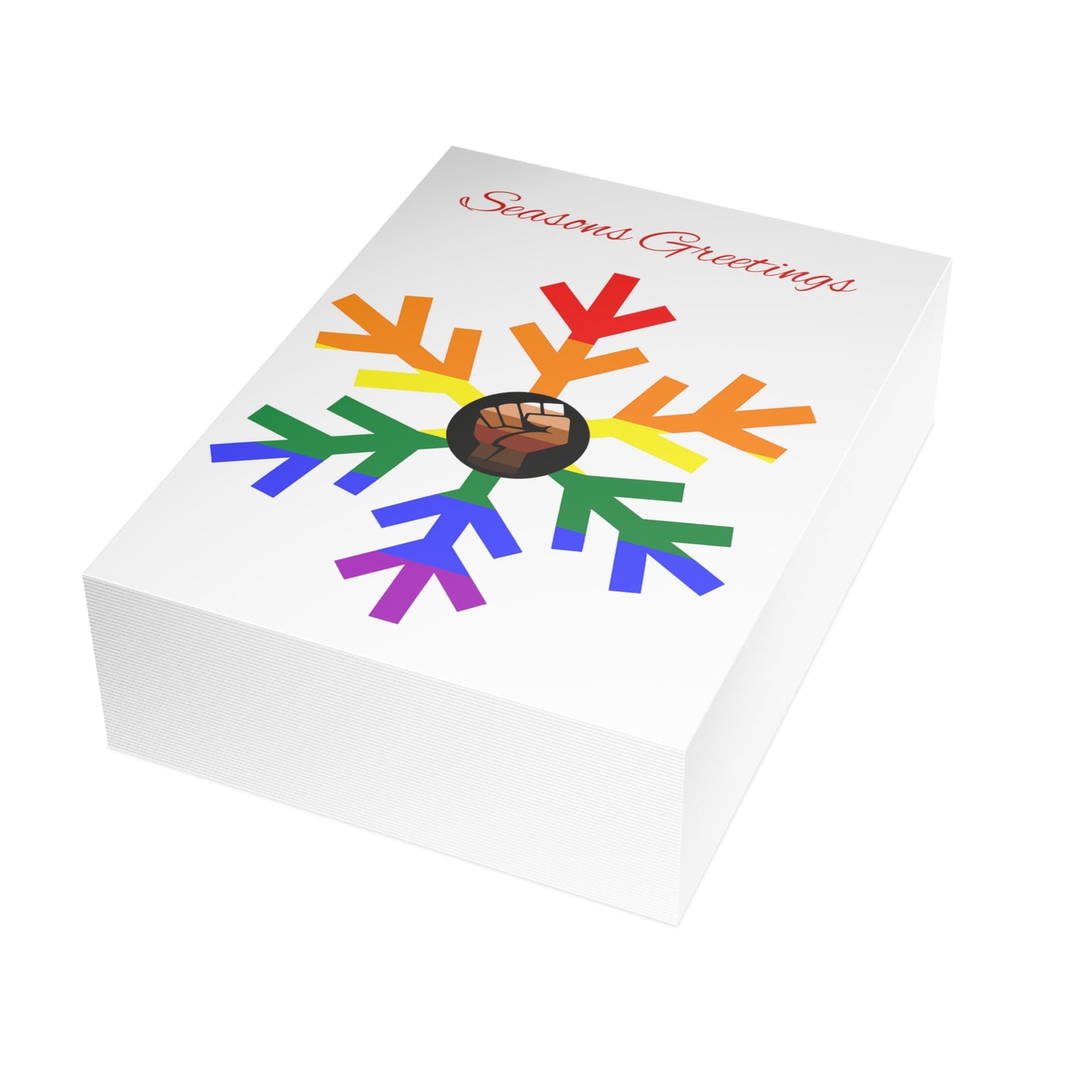 QPOC Pride Flag Snowflake Greeting Cards
