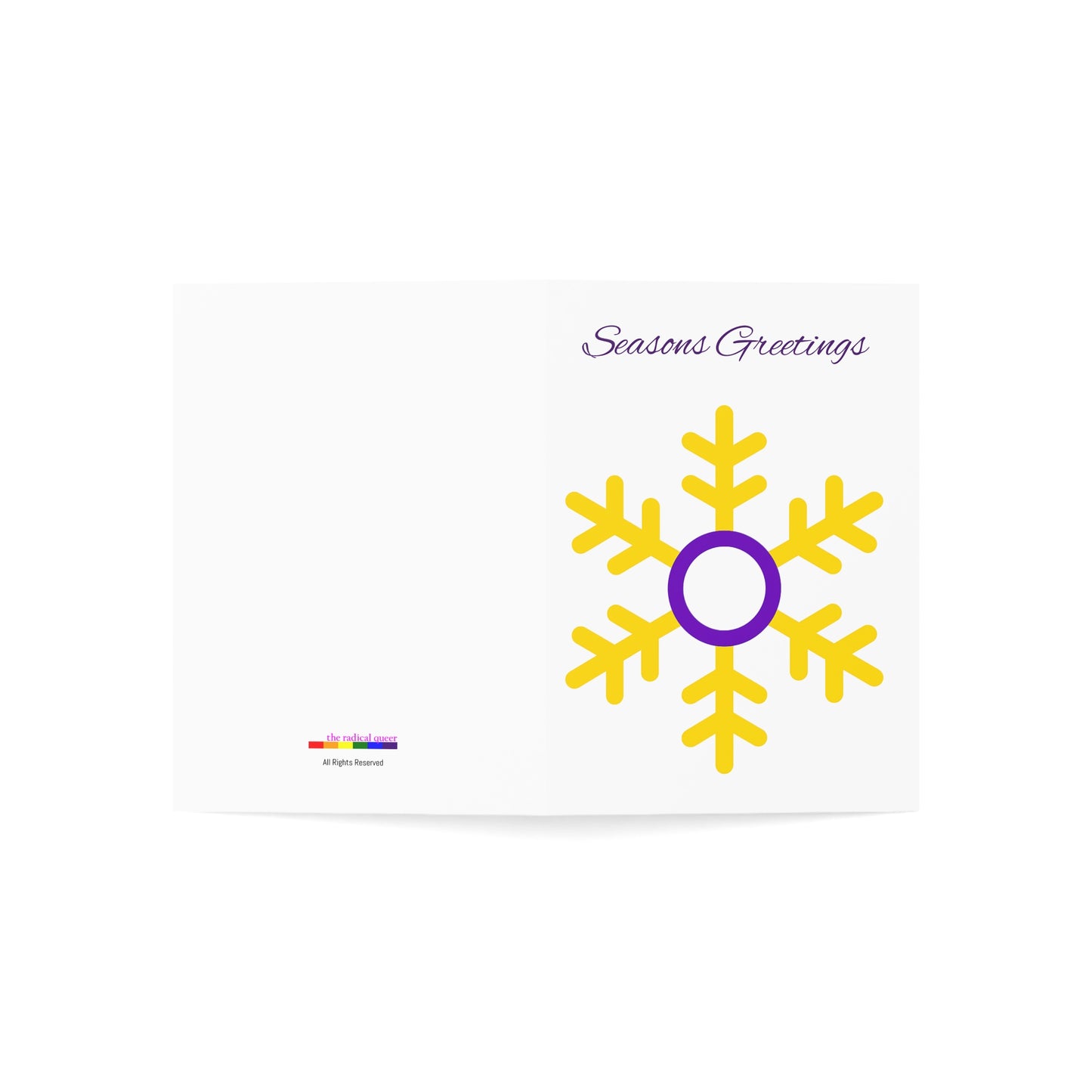 Intersex Pride Flag Snowflake Greeting Cards