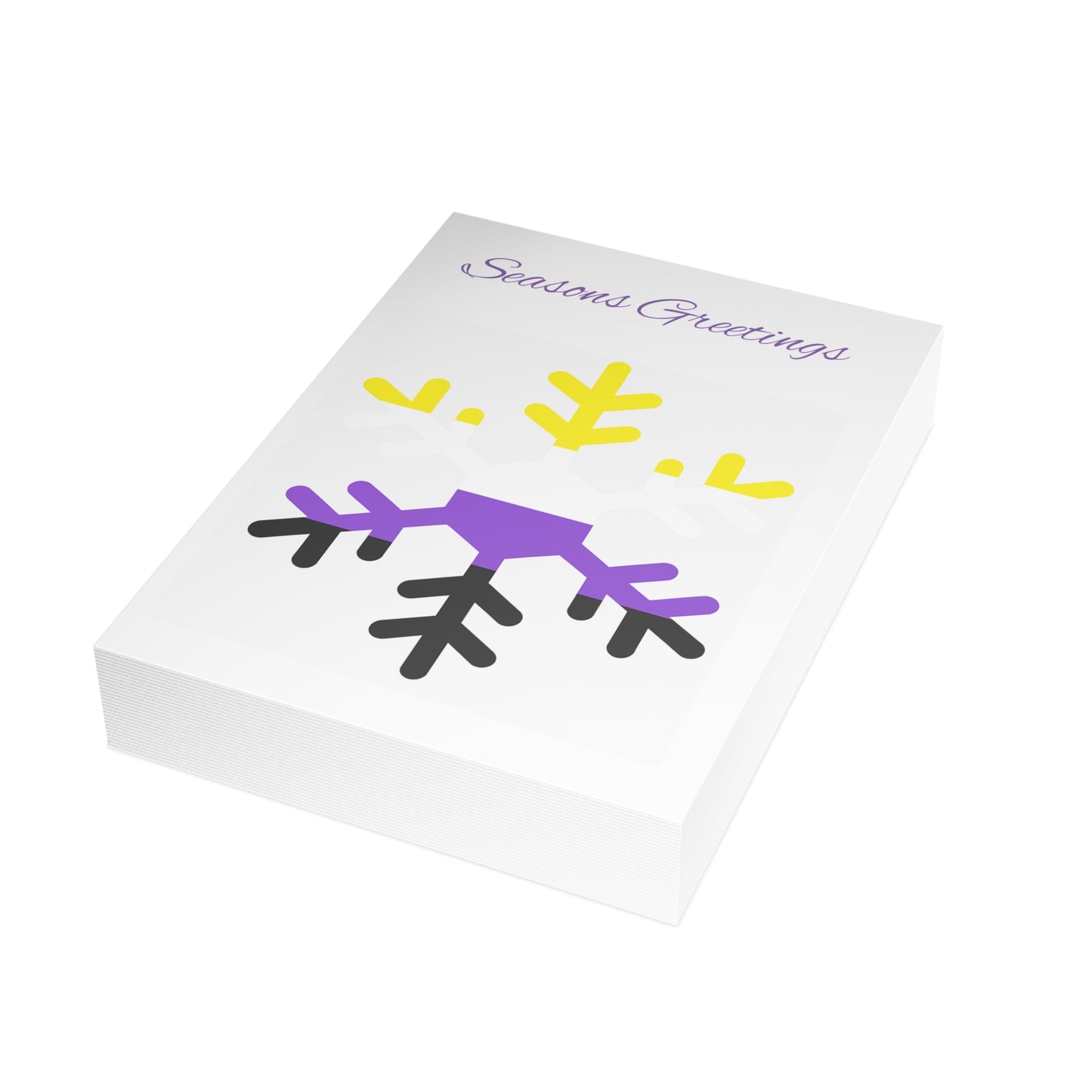 Non-Binary Pride Flag Snowflake Greeting Cards