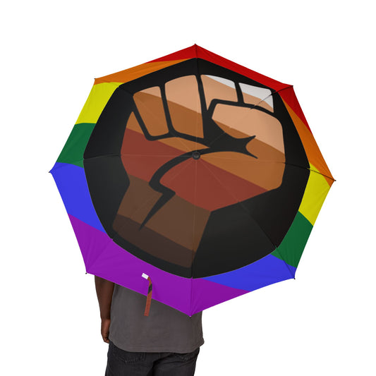 QPOC Pride Flag Semi-Automatic Foldable Umbrella