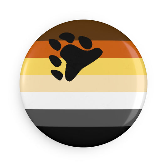 Bear Pride Flag Round Button Magnet