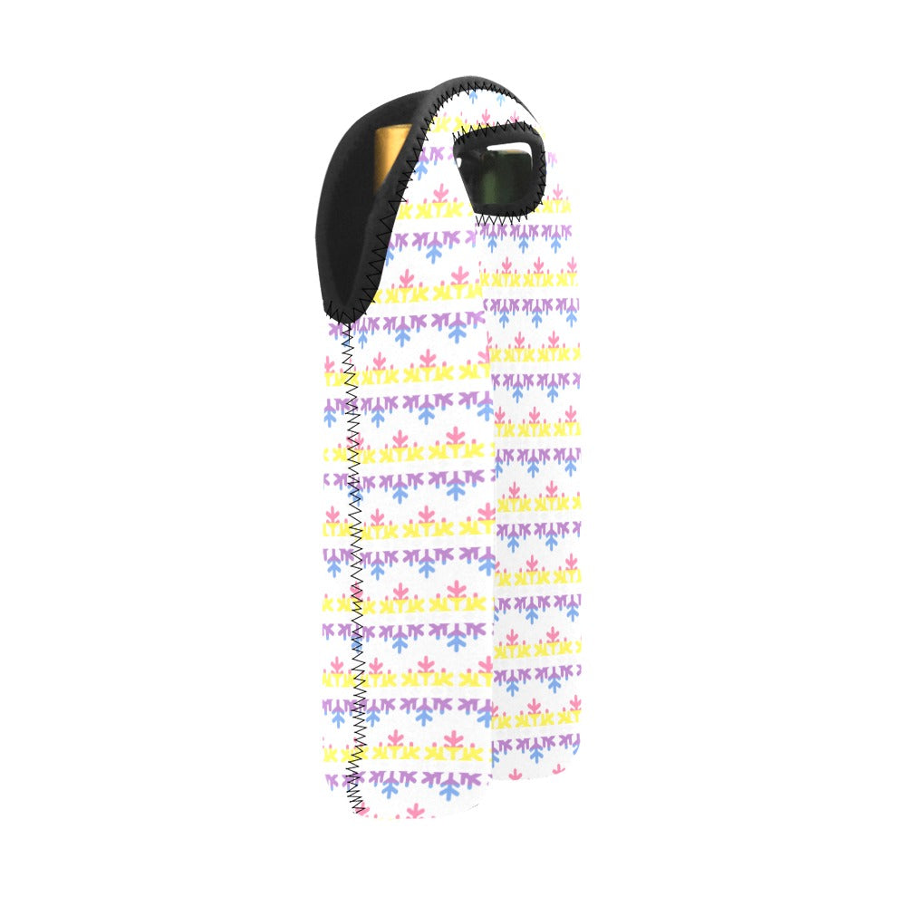 Bigender Pride Flag Snowflake 2-Bottle Neoprene Wine Bag
