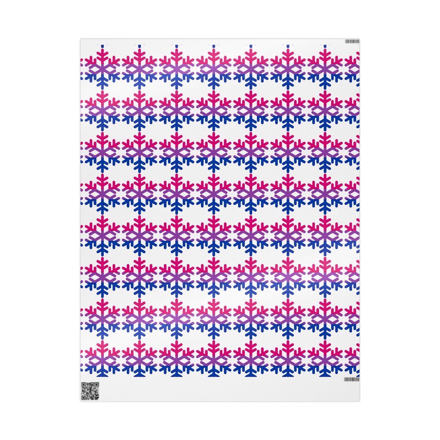 Bisexual Pride Flag Snowflake Wrapping Paper - Multiple Sizes/Finishes