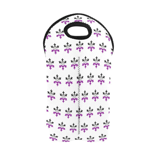 Asexual Pride Flag Snowflake 2-Bottle Neoprene Wine Bag