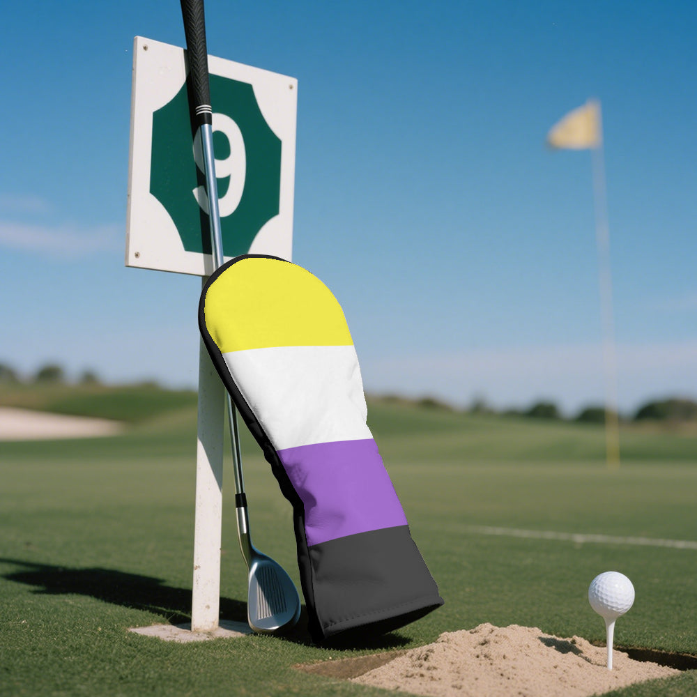 Non-Binary Pride Flag Golf Clubs Head Cover - 13" x 6.7"