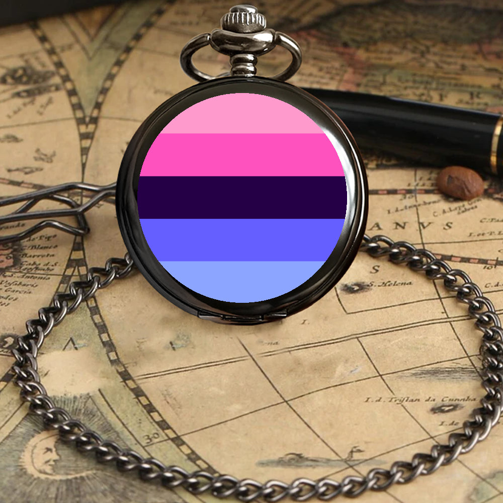 Omnisexual Pride Flag Round Pocket Watch