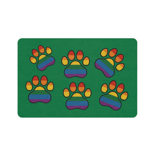 Radical Dog Paws Pet Food Mat - Green
