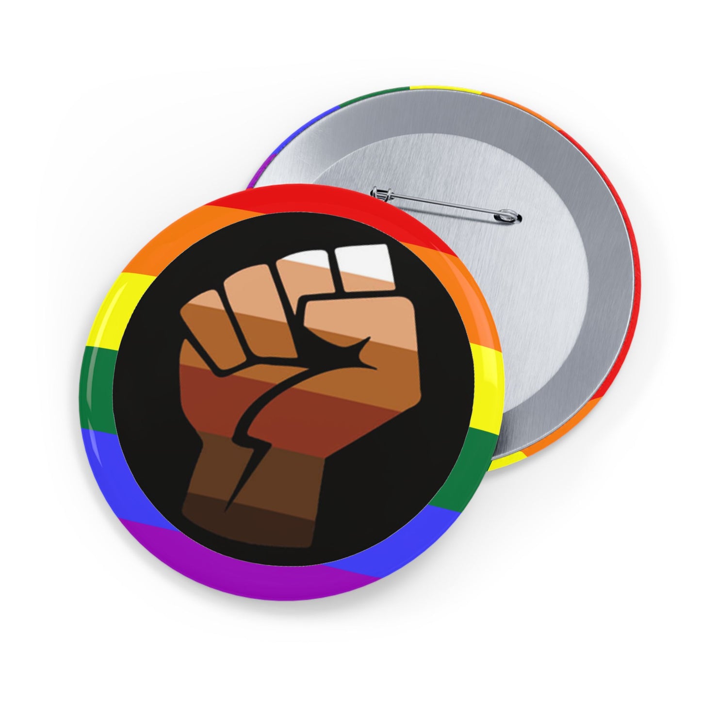 QPOC Pride Flag Round Pins - Multiple Sizes