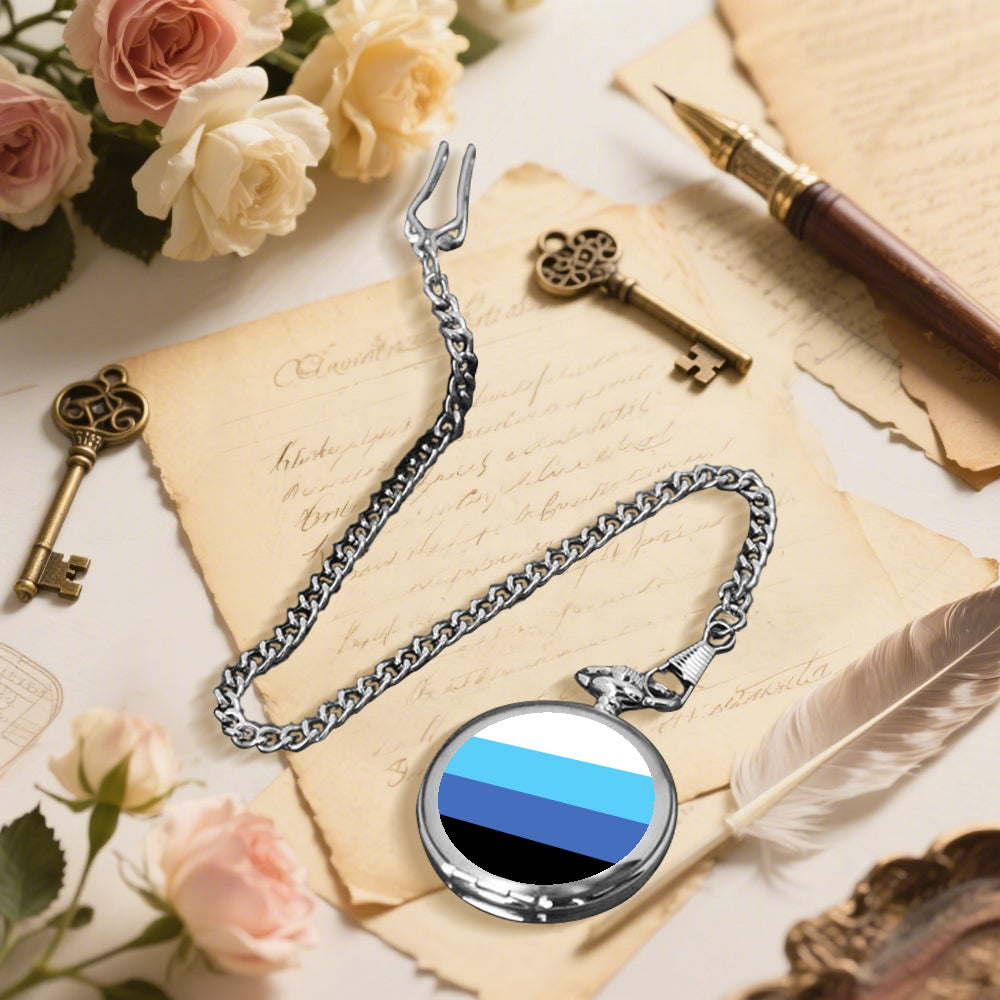 Transmasculine Pride Flag Round Pocket Watch