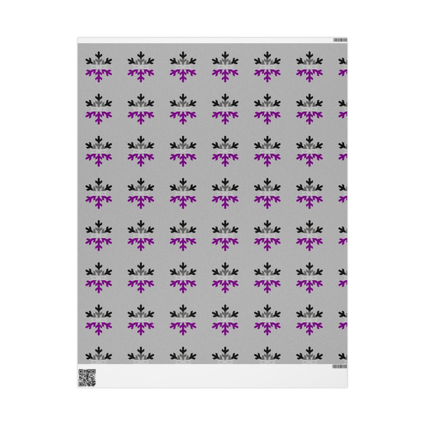 Asexual Pride Flag Snowflake Wrapping Paper - Multiple Sizes/Finishes