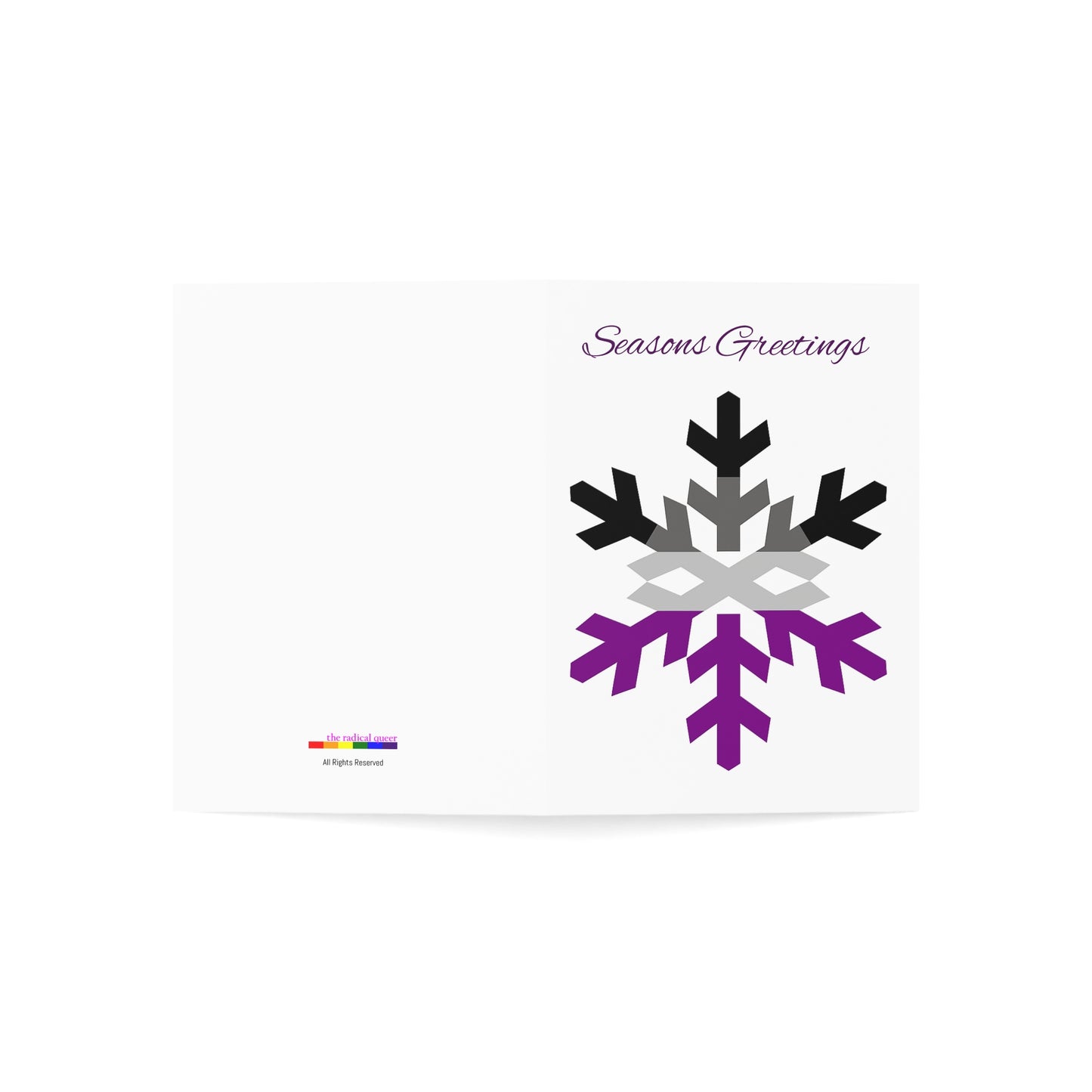 Asexual Pride Flag Snowflake Greeting Cards