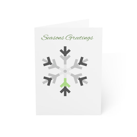 Agender Pride Flag Snowflake Greeting Cards