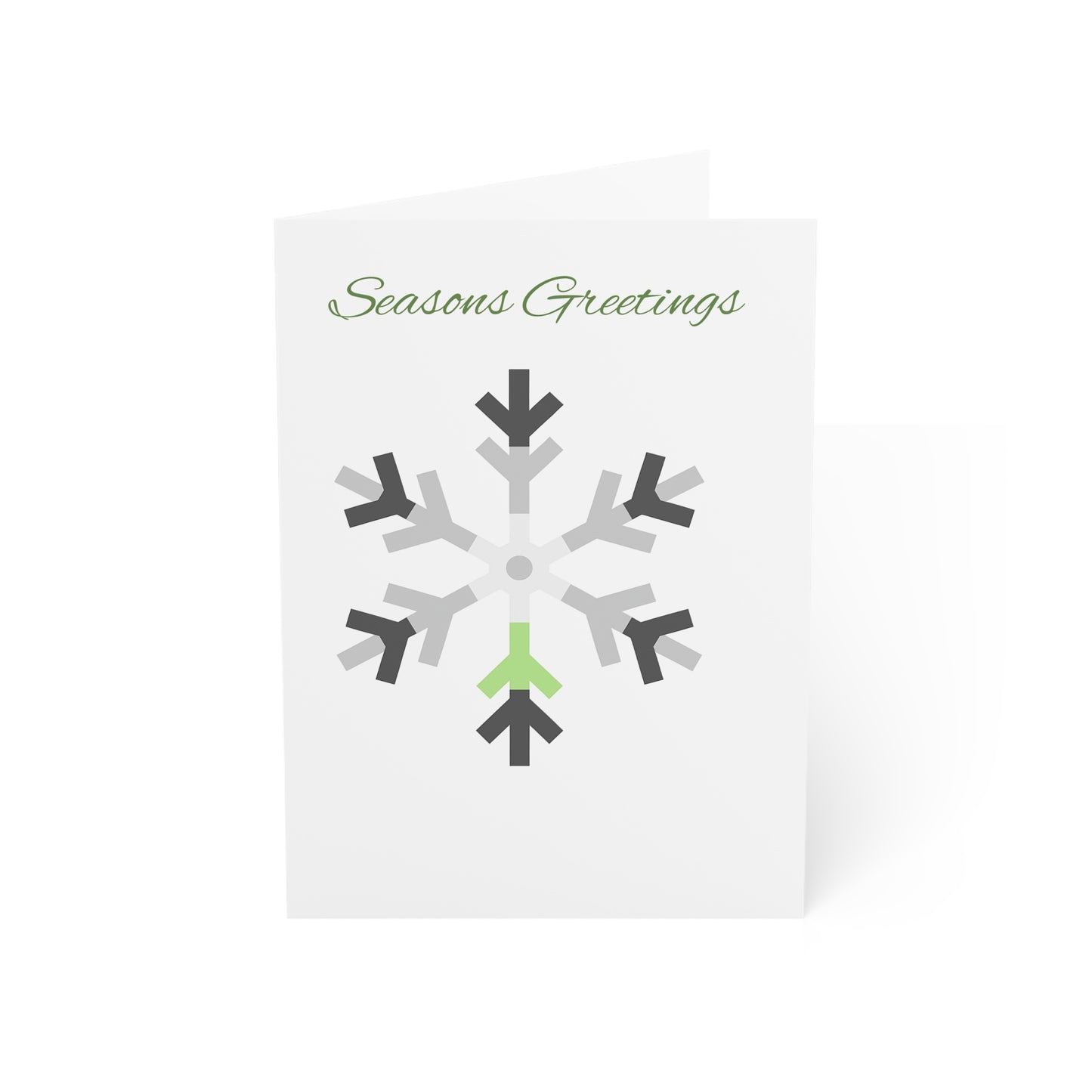 Agender Pride Flag Snowflake Greeting Cards