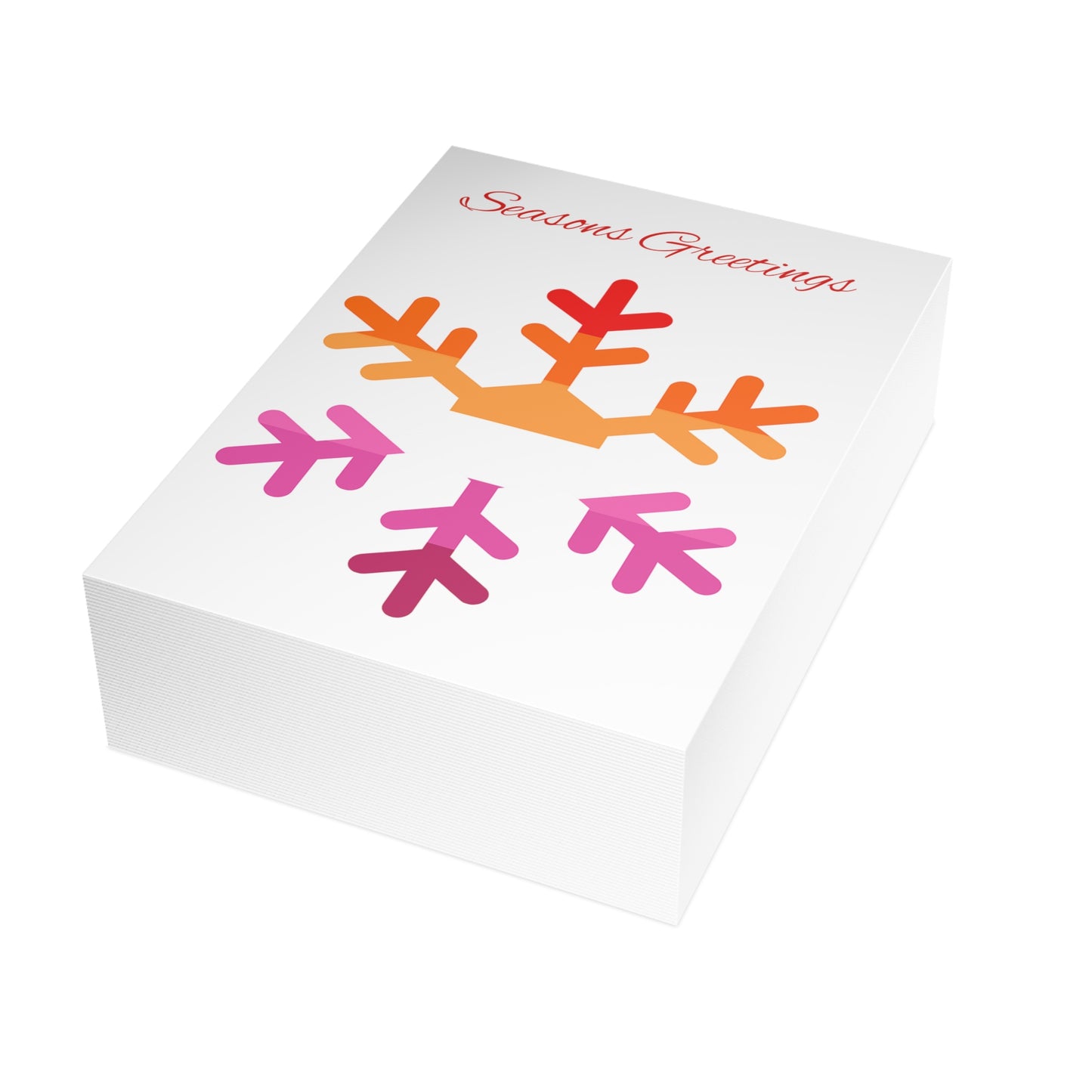 Lesbian Pride Flag Snowflake Greeting Cards