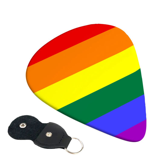 Rainbow Pride Flag Set of 6 Guitar Pick and Case - .46 mm, .71 mm or .96 mm