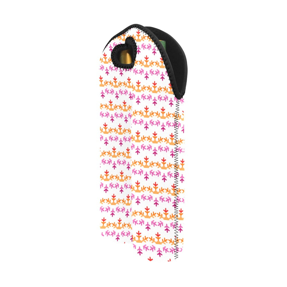 Lesbian Pride Flag Snowflake 2-Bottle Neoprene Wine Bag