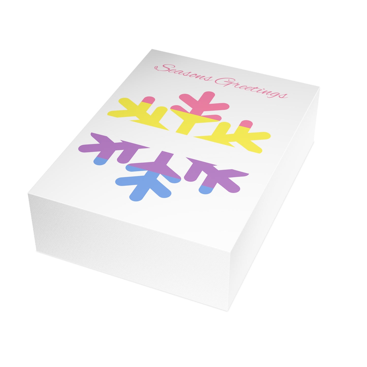 Bigender Pride Flag Snowflake Greeting Cards