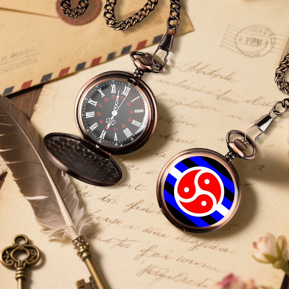 BDSM Fetish Pride Flag Round Pocket Watch
