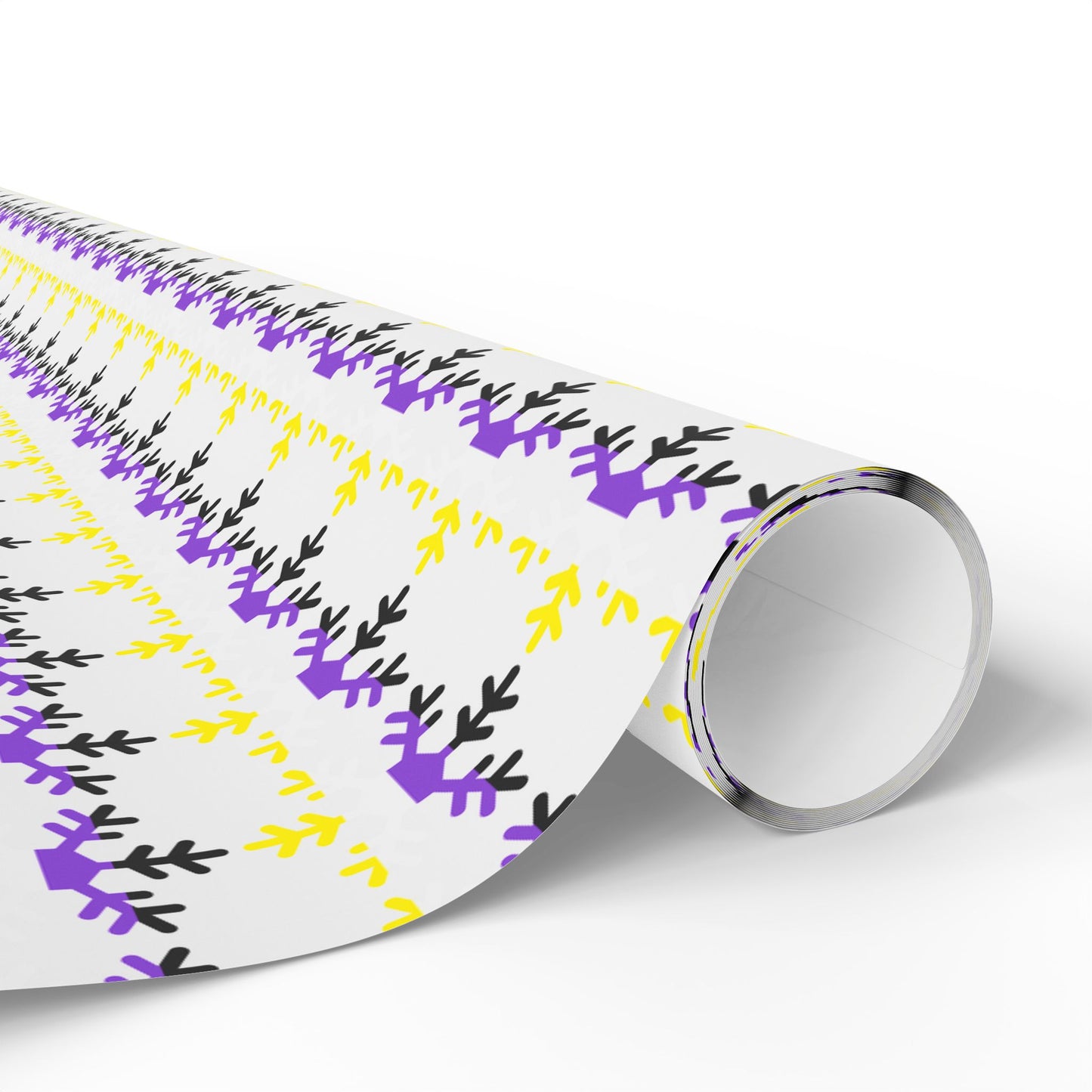 Non-Binary Pride Flag Snowflake Wrapping Paper - Multiple Sizes/Finishes
