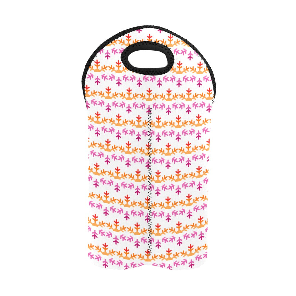 Lesbian Pride Flag Snowflake 2-Bottle Neoprene Wine Bag
