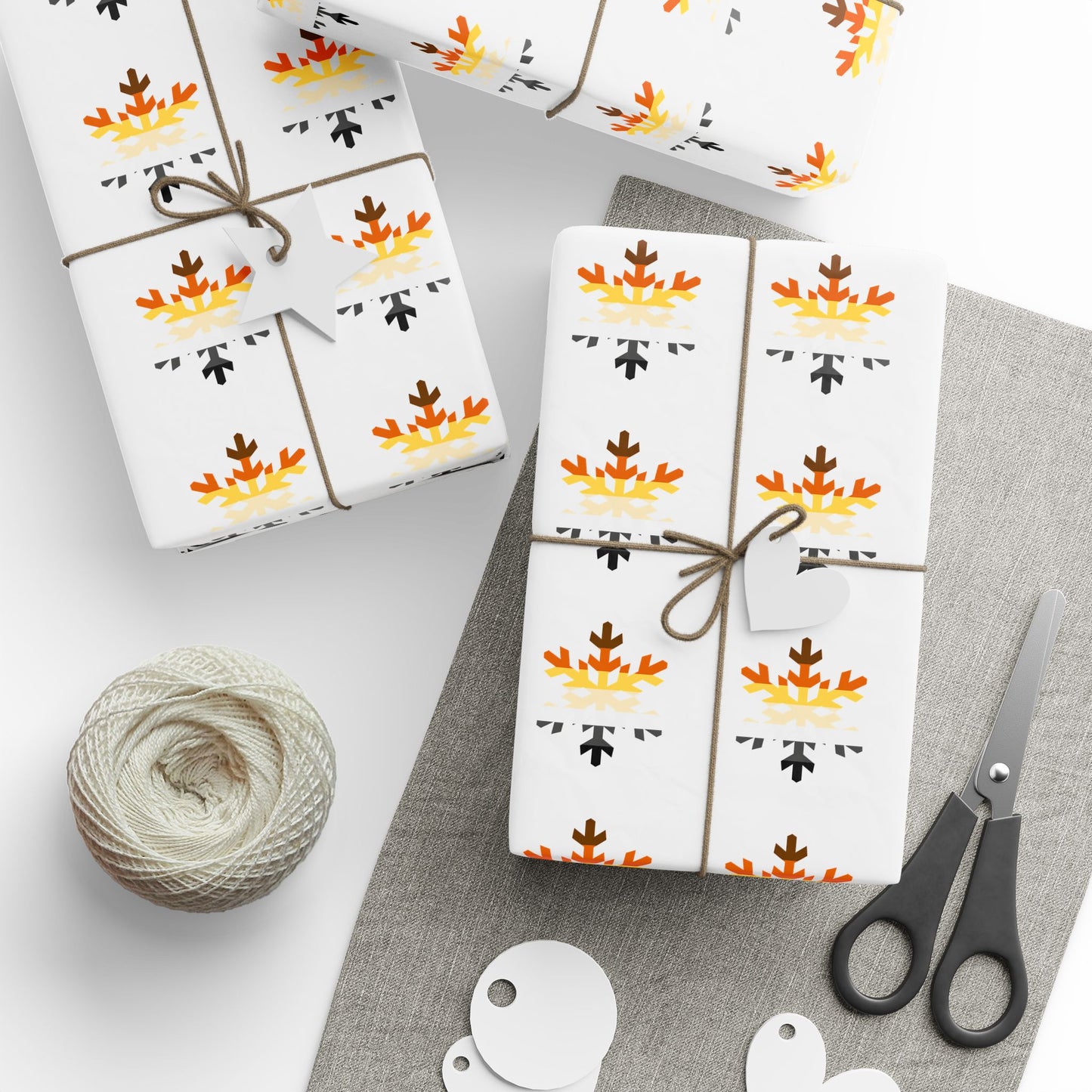 Bear Pride Flag Snowflake Wrapping Paper - Multiple Sizes/Finishes