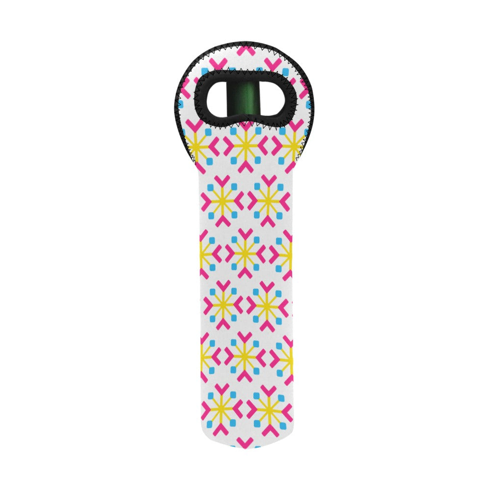 Pansexual Pride Flag Snowflake Neoprene Wine Bag Neoprene Wine Bag