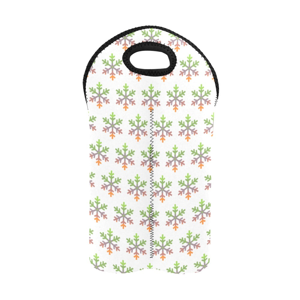 Aliagender Pride Flag Snowflake 2-Bottle Neoprene Wine Bag