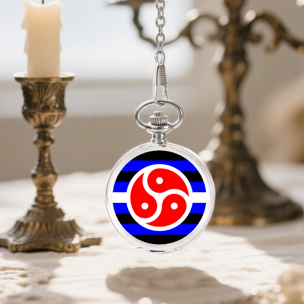 BDSM Fetish Pride Flag Round Pocket Watch
