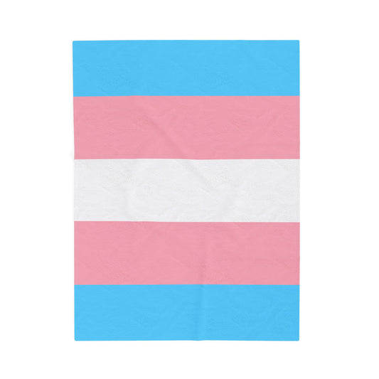 Transgender Pride Flag Velveteen Plush Blanket